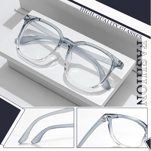 Oversized Transparent Square Eyeglasses - TR81019