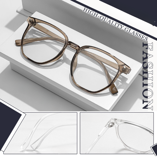 Oversized Transparent Square Eyeglasses - TR81027