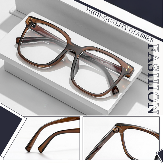 Oversized Transparent Square Eyeglasses - TR83017